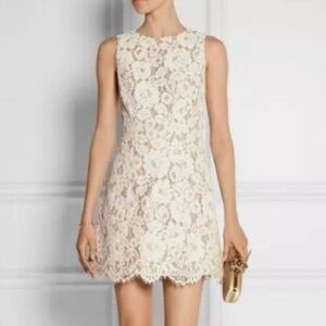 Alice + Olivia White Lace Floral LeAnn Mini Dress